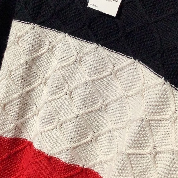 Charter Club NWT - Sz L - Deep Black color block core cotton sweater - Picture 5 of 5